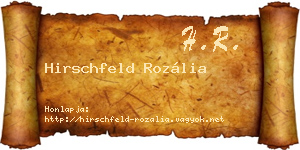 Hirschfeld Rozália névjegykártya